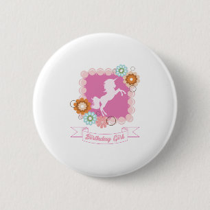 Unicorn Girls Birthday Party 6 Cm Round Badge