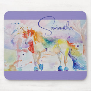 Unicorn Girls Customizable Name USB Stick Mouse Pad