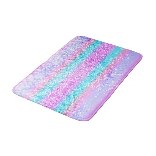 Unicorn Girls Glitter #15 #shiny Bath Mat (Angled)