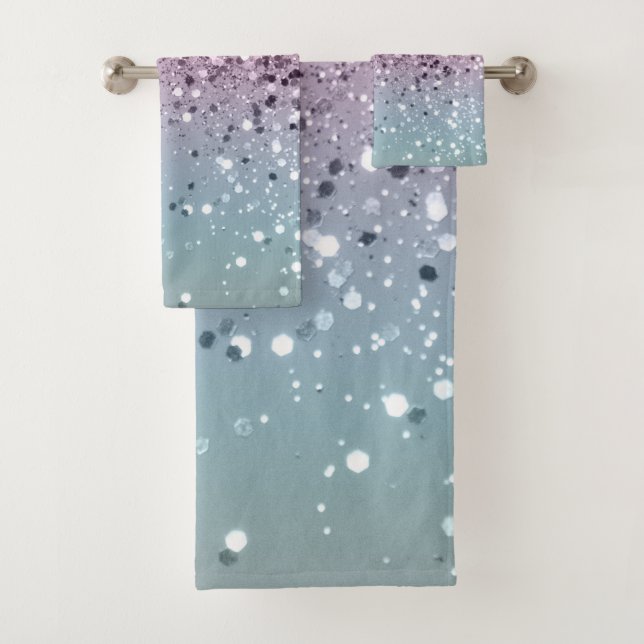 Unicorn Girls Glitter #6 #shiny #pastel Bath Towel Set (Insitu)