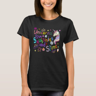 Unicorn Girls Teens Love Squishies & Slime Wish Sq T-Shirt