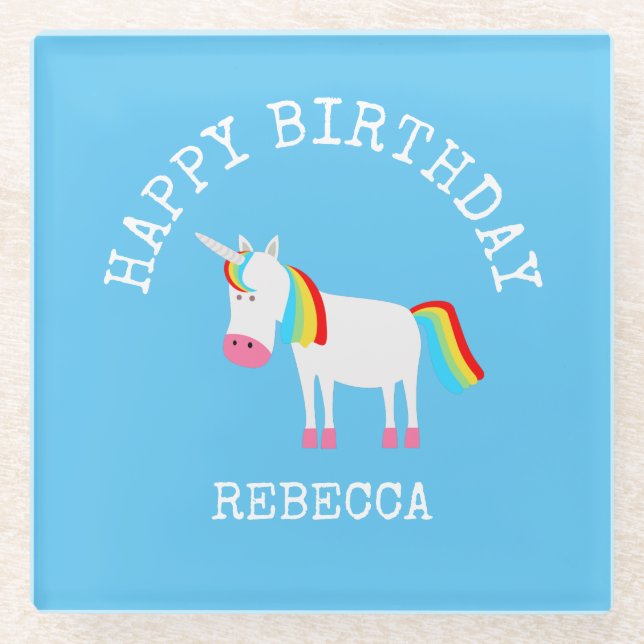 Unicorn Glass Coaster (Front)