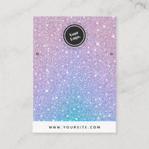 Unicorn Glitter Custom Logo Earrings Display Girly Business Card