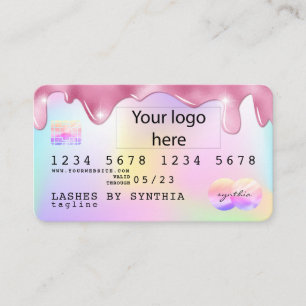 Unicorn glitter drip Credit Card hologram add logo