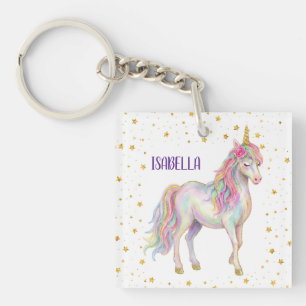 Unicorn Glitter Girls Key Ring