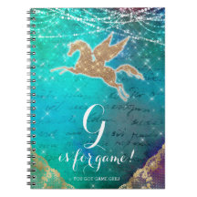 Unicorn Glitter Gold Lights Blue Letter G