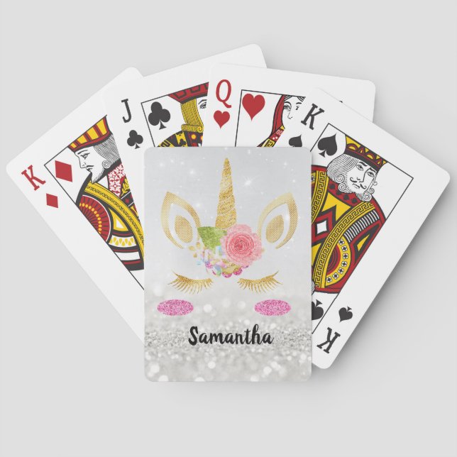 Unicorn Glitter Playing Cards (Back)