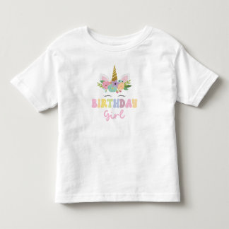 Unicorn Glitter Rainbow Birthday Girl Party Outfit Toddler T-Shirt