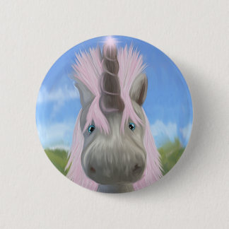 Unicorn glow 6 cm round badge