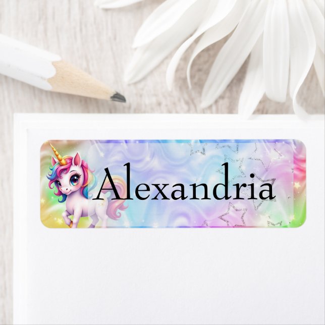 Unicorn Glow Return Address Label (Insitu)