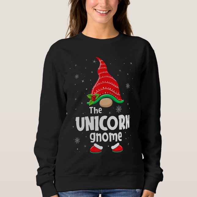 Unicorn Gnome Matching Family Group Christmas Part Sweatshirt (Front)