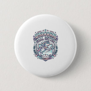 Unicorn Goal Getter Retro Style Graphic Tee Design 6 Cm Round Badge