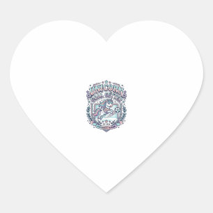 Unicorn Goal Getter Retro Style Graphic Tee Design Heart Sticker