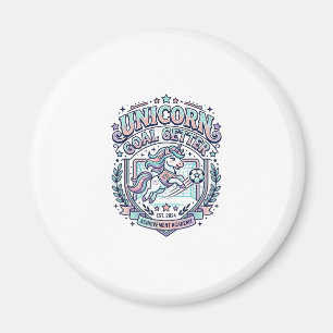 Unicorn Goal Getter Retro Style Graphic Tee Design Magnet