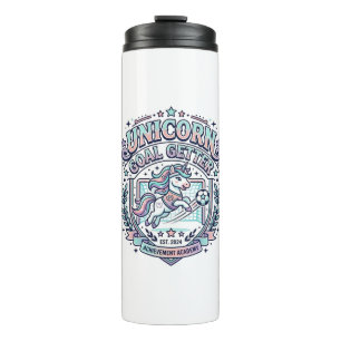Unicorn Goal Getter Retro Style Graphic Tee Design Thermal Tumbler