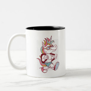 Unicorn Goes To School Two-Tone Coffee Mug