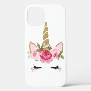 Unicorn Gold Pink Floral Cute Trendy iPhone 12 Case