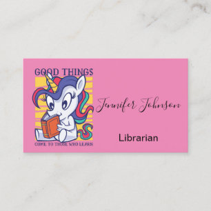 Unicorn Good Things To Those Who Learn Business Card