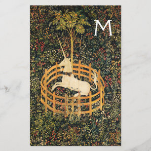 UNICORN ,GOTHIC FANTASY FLOWERS,FLORAL Mono Stationery