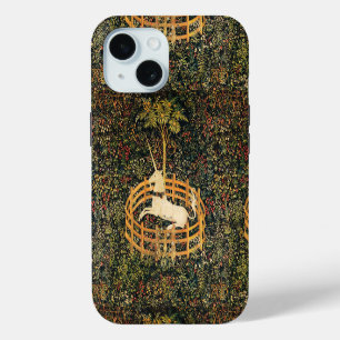 UNICORN GOTHIC FANTASY FLOWERS,FLORAL MOTIFS iPhone 15 CASE