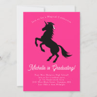 Unicorn Graduation Party Pink and Black