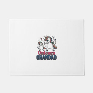 Unicorn Grandad Vintage Engraving Shirt Design_1 Doormat