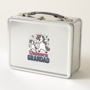 Unicorn Grandad Vintage Engraving Shirt Design_1 Metal Lunch Box