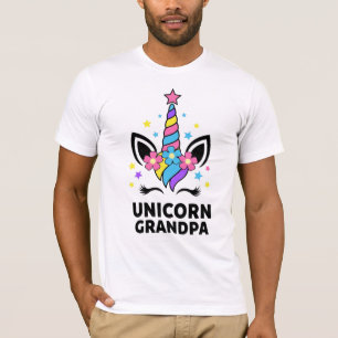 Unicorn Grandpa Birthday Party Family T-Shirt