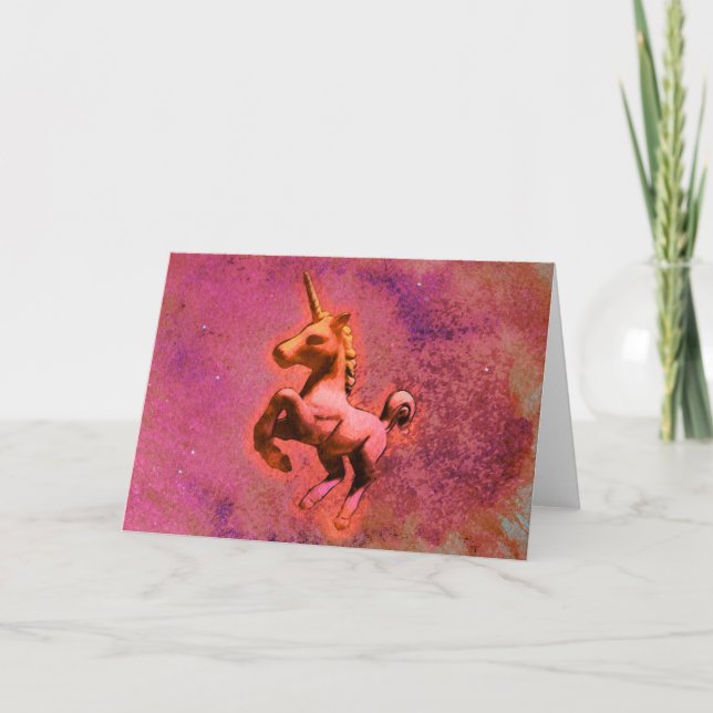 Unicorn Greeting Card (Red Intensity) (Front)