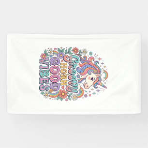 Unicorn Groovy Horn Good Vibes Charming POD Artwor Banner