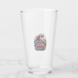 Unicorn Groovy Horn Good Vibes Charming POD Artwor Glass