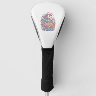 Unicorn Groovy Horn Good Vibes Charming POD Artwor Golf Head Cover