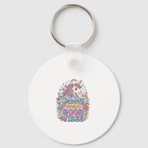 Unicorn Groovy Horn Good Vibes Charming POD Artwor Key Ring