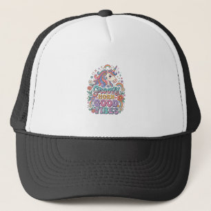 Unicorn Groovy Horn Good Vibes Charming POD Artwor Trucker Hat
