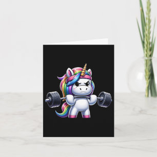 Unicorn Gym Deadlift Fitness Workout Weightlifting Card