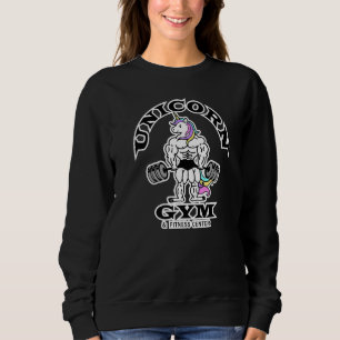 Unicorn Gym Funny Cute Workout Gym Old School Body Sweatshirt