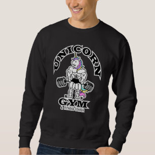 Unicorn Gym Funny Cute Workout Gym Old School Body Sweatshirt