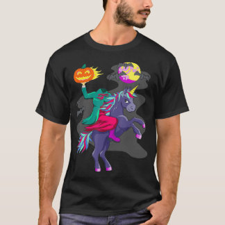 Unicorn Halloween Headless Horseman Pumpkin Head G T-Shirt