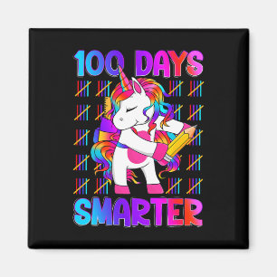 Unicorn Happy 100 Days Of School Smarter Brighter Magnet