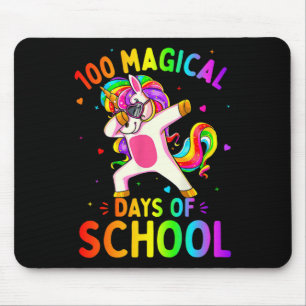Unicorn Happy 100th Day 100 Magical Days Of School Mouse Pad