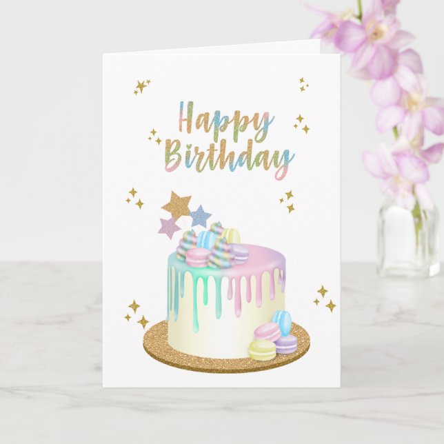 Unicorn Happy Birthday  Card (Orchid)