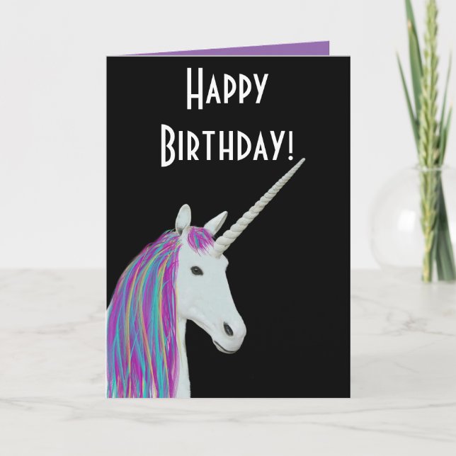 Unicorn Happy Birthday Card (Front)