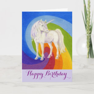 Unicorn happy birthday card