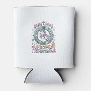 Unicorn Have a Very Unicorn Christmas Bold Typogra Can Cooler