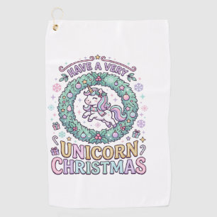 Unicorn Have a Very Unicorn Christmas Bold Typogra Golf Towel