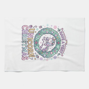 Unicorn Have a Very Unicorn Christmas Bold Typogra Tea Towel