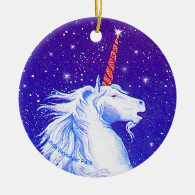 Unicorn Head Ceramic Ornament (Front)