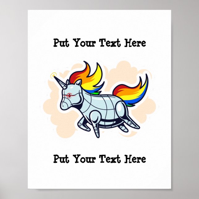 Unicorn Head clipart | Iron Unicorn Clipart Poster (Front)