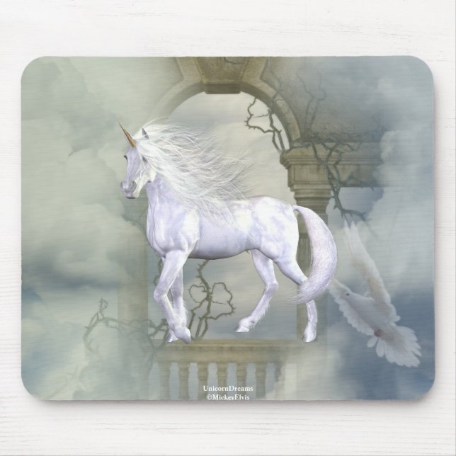Unicorn Heaven White Beauty 2 Mouse Pad (Front)
