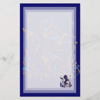 Unicorn Herald: Blue and Gold Stationery